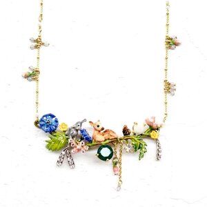 Les Nereides lying fawn and rabbit in the clearing Necklace